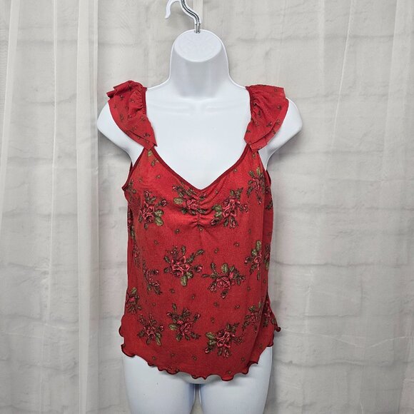 Xhiliration Y2K Babydoll Tank Mesh Floral Whimsigoth Fairy XXL Deadstock Vintage - Picture 1 of 10